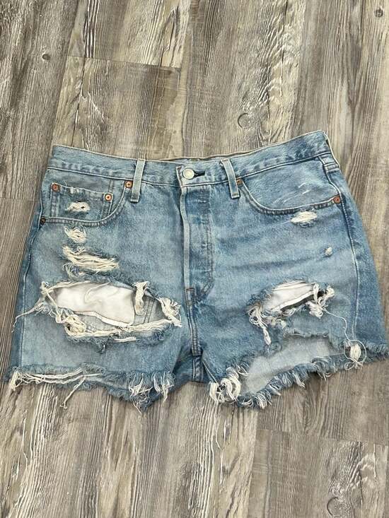 Levi's Pants - Levi's Premium 501 Original High Rise Distressed Denim Jean Shorts in Fault Line